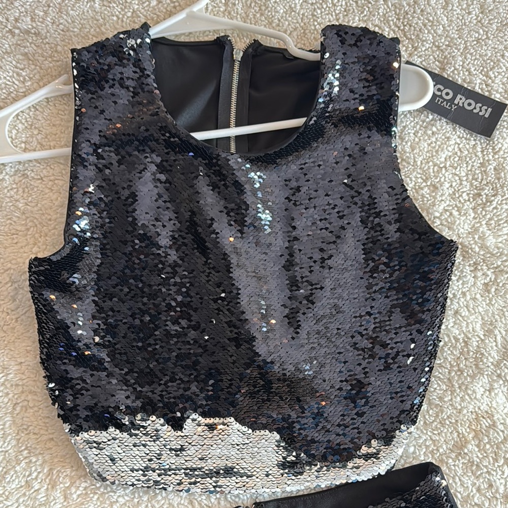 Black Sequin Women's Top